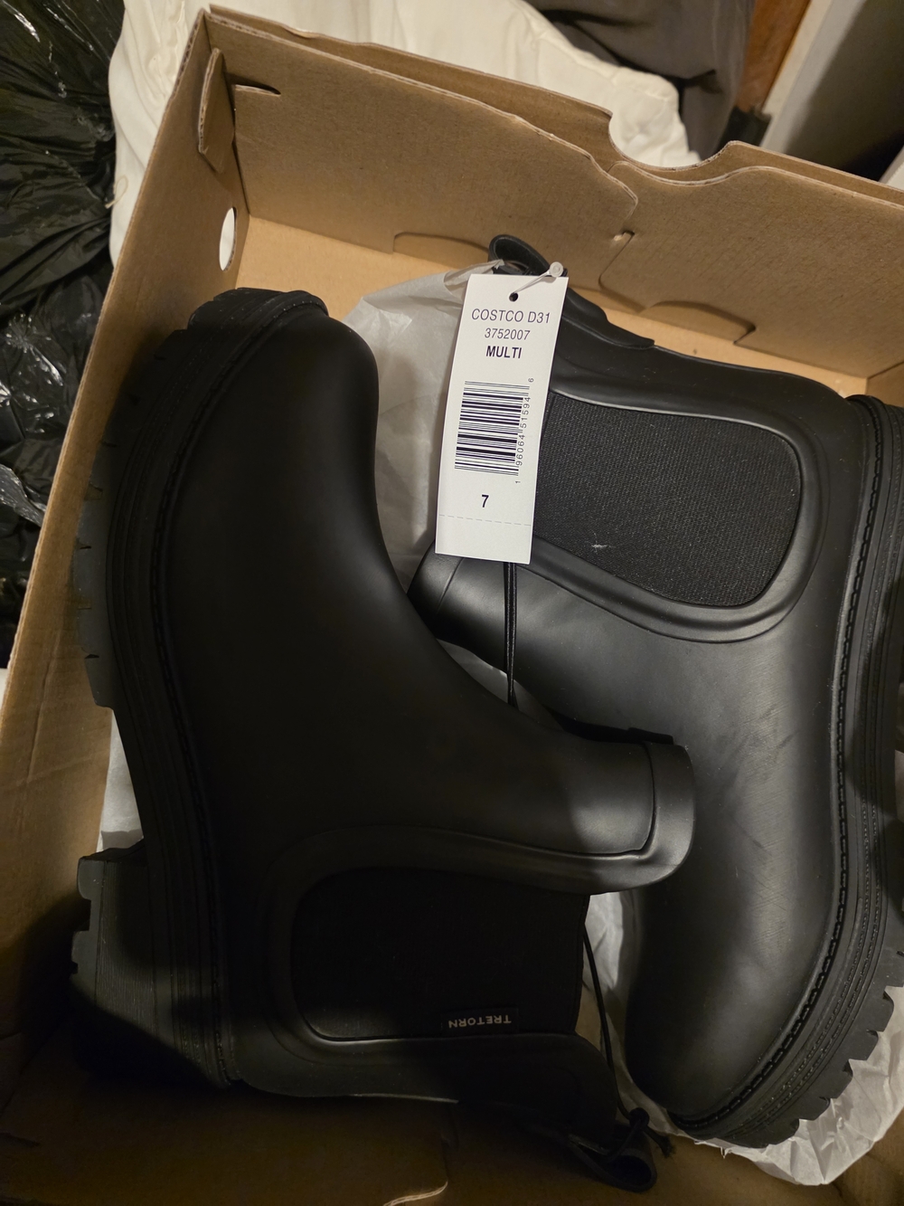 Tretorn Black Chelsea Rain Boots